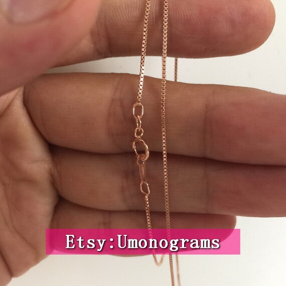 14k Rose Gold Filled 16 Inch 18 Inch 0 85 Mm Box Chain Finished Necklace W Spring 14k Rose Gold Filled 16 Inch 18 Inch 0 85 Mm Box Chain Finished Necklace W Spring