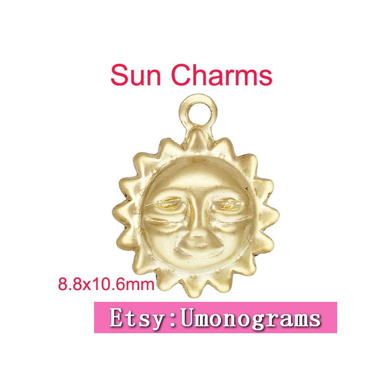 10 Sun Silver Tone Charms SC2952 