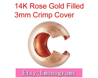 14K Rose Gold Filled rond sertissage couverture en vrac gros bijoux bricolage résultats 1/20 14kt RGF 3mm