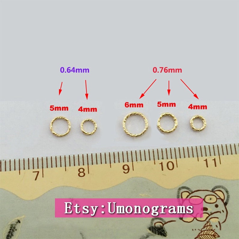 14K Yellow Gold Filled Sparkle Jump Ring Solder Closed Etsy