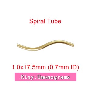 14K Gold Filled  Spiral Tube Beads 1x17.5mm Tube Beads Wholesale Bulk DIY Jewelry Findings 1/20 14kt GF