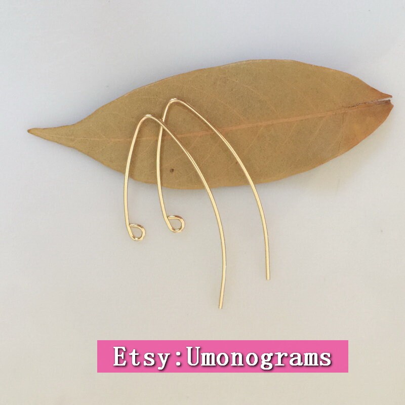 14K Gold Filled Ear Wire V Shape Hook Etsy