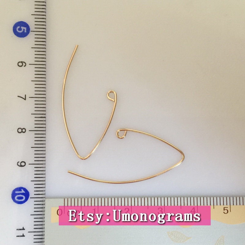 14K Gold Filled Ear Wire V Shape Hook Etsy
