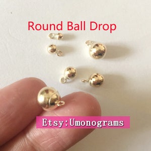 14K Gold Filled Ball Tropfen 3/4/5/6/7/8mm mit Ring Rund Ball Charm Anhänger Großhandel BULK DIY Schmuckzubehör 1/20 14kt GF