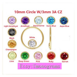 14K Yellow Gold Filled 10mm Circle w/3mm 3A CZ For Nekclace Bracelet Components Connector Wholesale DIY Jewelry Findings