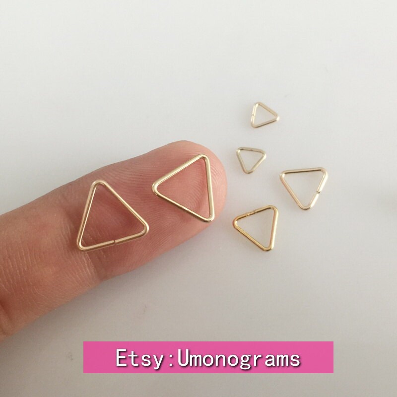 14K Gold Filled Jump Rings Triangle 5/7.6/10mm Open Component and ...