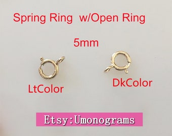 5mm Spring Rings With Open Ring Quality Strong Italy Clasps 14K Yellow Gold Filled Wholesale BULK DIY Jewelry Findings 1/20 14kt GF