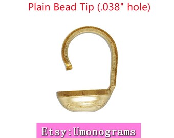 Plain Bead Tip (.038" hole) Knot End Cover Clam shell 14K Yellow Gold Filled Wholesale BULK DIY Jewelry Findings 1/20 14kt GF