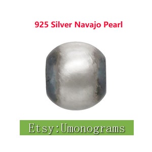 Perla Navajo de plata de ley 925, perla redonda brillante y sin costuras, fabricada en EE. UU., venta al por mayor de accesorios de joyería permanentes para bricolaje