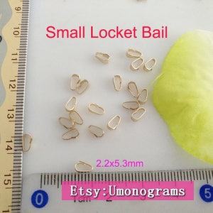 14K Yellow Gold Filled Small Locket Bail 2.2x5.3mm Components  Wholesale BULK DIY Jewelry Finddings 1/20 14kt GF
