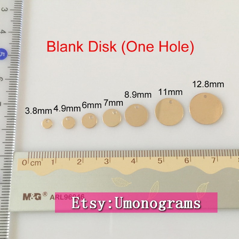 14K Gold Filled Disc Blank Charms Round Tag One Hole Shiny Etsy Canada