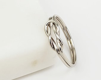 10k Solid Gold Infinity Knot Ring: Handmade Love Knot