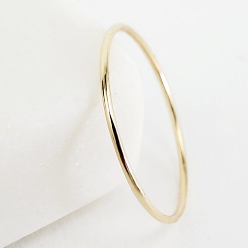 Thin Solid 14k Gold Twist Stackable Rings Stacking Rings - Etsy