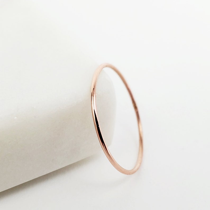 Solid 10k Rose Gold Very Thin Stacking Ring10k Solid Gold - Etsy