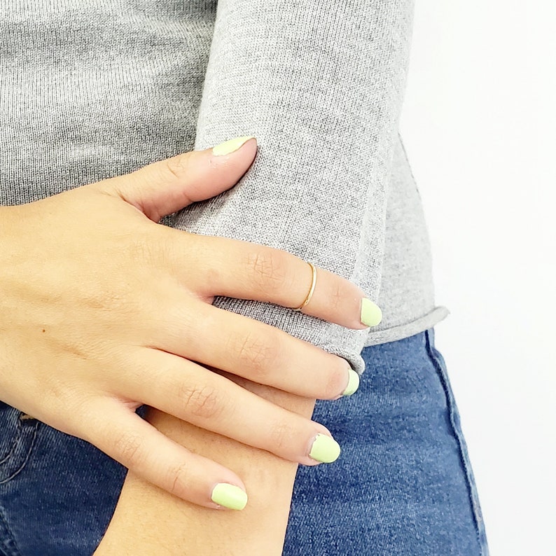 Solid 10k Gold Thin Midi Stacking Ring Dainty 10k Rose Gold Minimalist Stackable Rings Delicate Ring Smooth Polish /& Shiny Finish