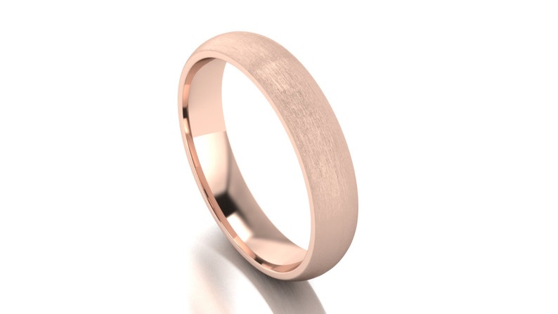 Light Half Round Wedding Band 3MM Mens 18K White Gold