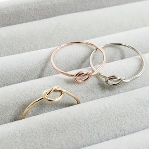 Solid Gold Knot Ring 14k Solid Yellow Gold Stackable Knot Rings Delicate 14k Knot Ring, Dainty Gold Ring, Thin Gold Knot Ring, Love Knot image 8