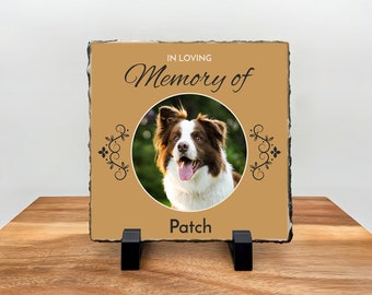 Personalised Slate Tile - Custom Rock Slate Tile - Picture Gift - Natural Slate Sedimentary Stone - Memorial Design - In Memory - Pet Animal