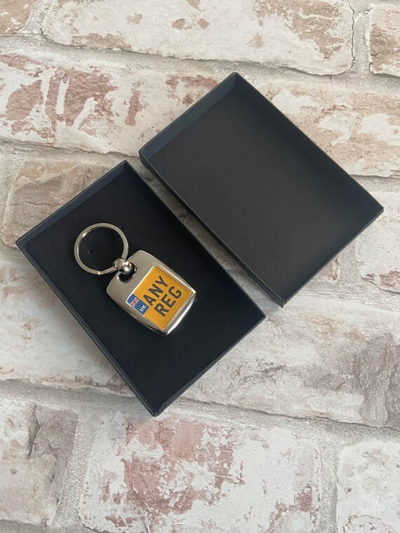 Silver Plated Keyring Key Ring Key Chain Registration Plate