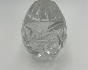 Vintage Engraved Etched Glass Paperweight - Unknown Artist