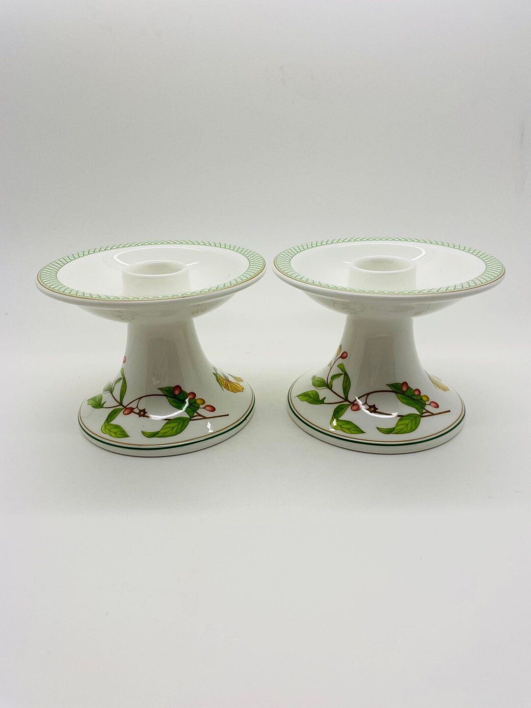 Villeroy & Boch Pair of Porcelain Candlesticks Candle Holder Etsy