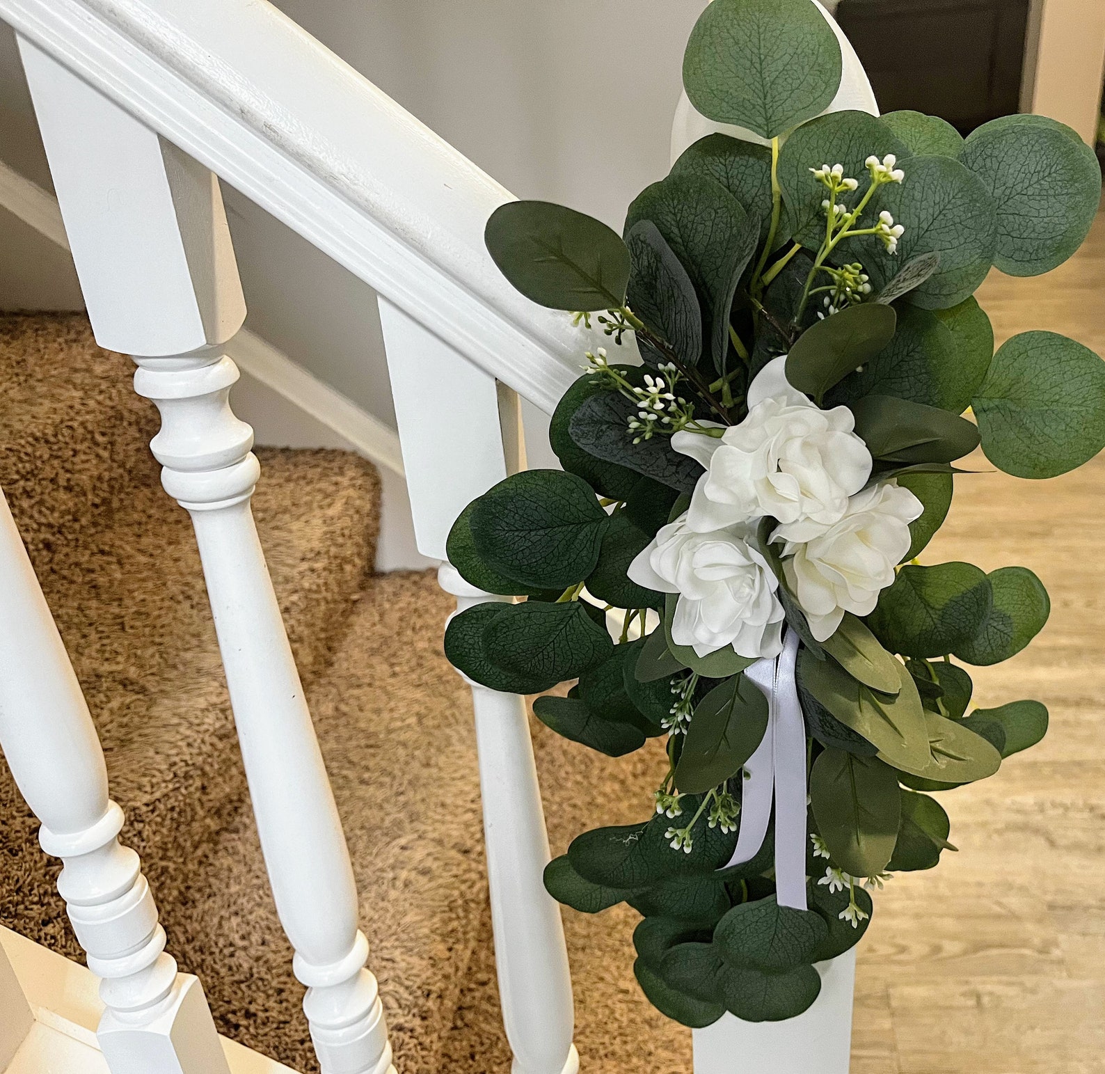 Wedding Pew Decor Pew Marker Floral Aisle Swag Alter Etsy