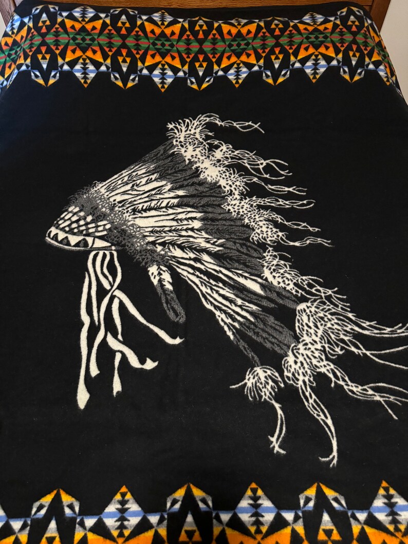 New Pendleton Blanket Honor Blanket Native American Headdress Geometric