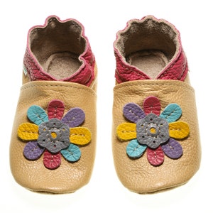 Tan Baby Shoes Leather, Soft Sole Baby Shoes, Baby Moccs, Infant Shoes, Toddler Slippers, Crib Shoes, Rainbow Flower, Shower Gifts, Evtodi