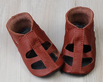Red Leather Baby Shoes, Soft Sole Baby Sandals, Hearts Shoes, t-Strap Baby Shoes, T-bar Shoes, Toddler Summer Shoes, Walker/ Infant Shoes