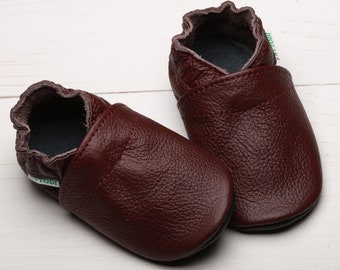 burgundy baby boy shoes