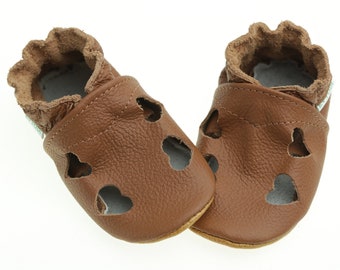 Caramel, Baby Shoes, Leather Baby Shoes, Soft Sole Toddler Shoes, Infant Shoes, Toddler Moccasins, Baby Sandals, Baby Booties, Heart, Evtodi