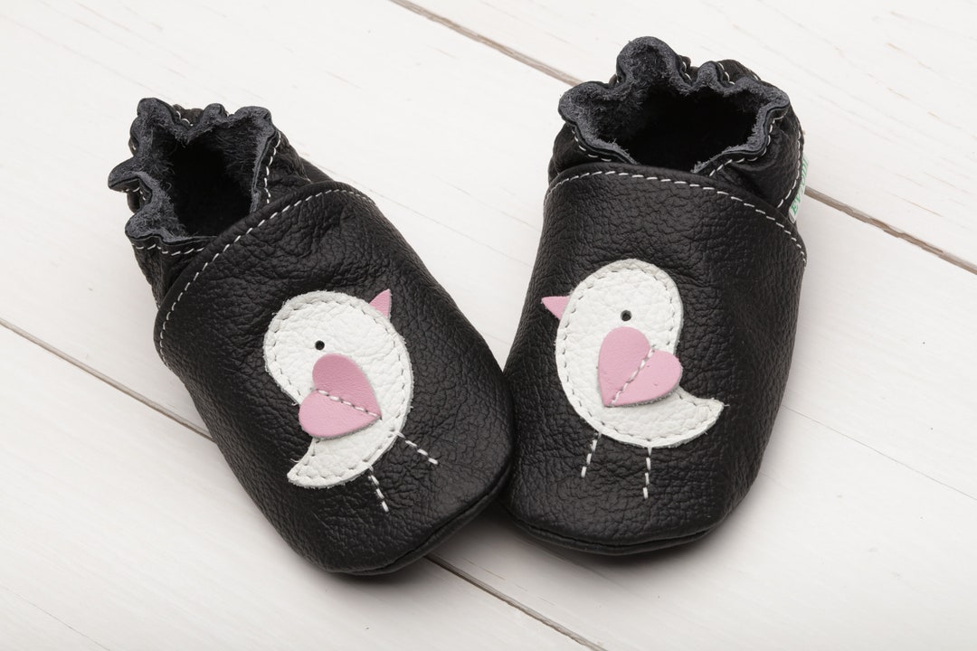 Black Soft Sole Baby Shoes, Leather Baby Shoes, Infant Shoes, Baby ...