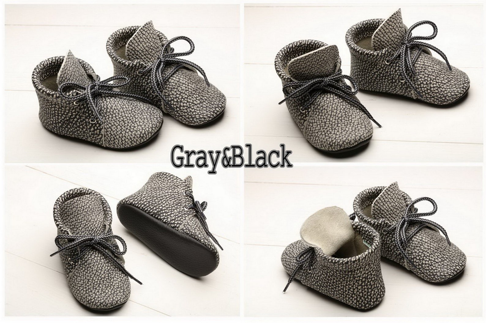 Black Baby Oxford Shoes Leather Baby Lace up Boots Baby Etsy