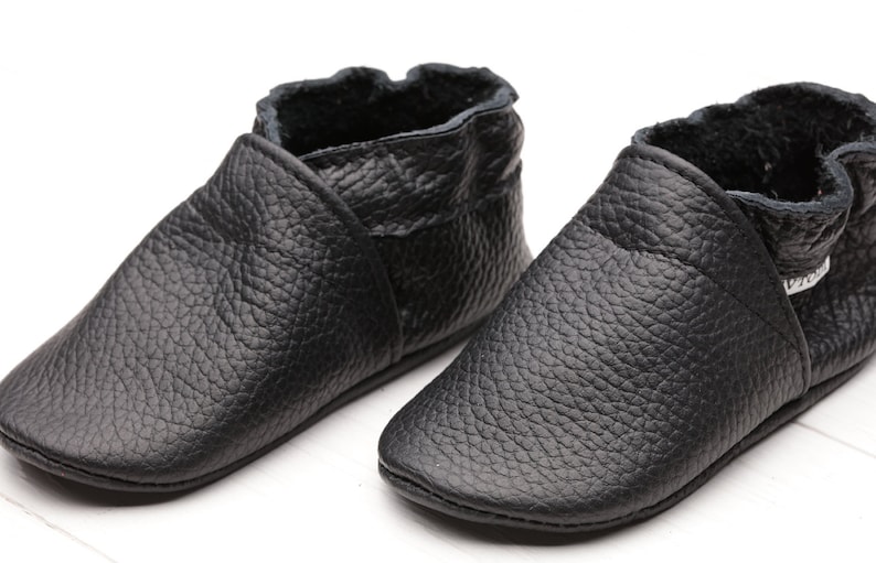 Black Baby Shoes Leather Baby Shoes Shower Gift Toddler - Etsy