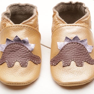 Tan Soft Sole Baby Shoes, Leather Baby Shoes, Toddler/Infant Moccasins, Newborn Booties/Slippers, Dinosaur/Dragon Baby Shower Gifts, Evtodi