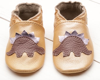 Tan Soft Sole Baby Shoes, Leather Baby Shoes, Toddler/Infant Moccasins, Newborn Booties/Slippers, Dinosaur/Dragon Baby Shower Gifts, Evtodi