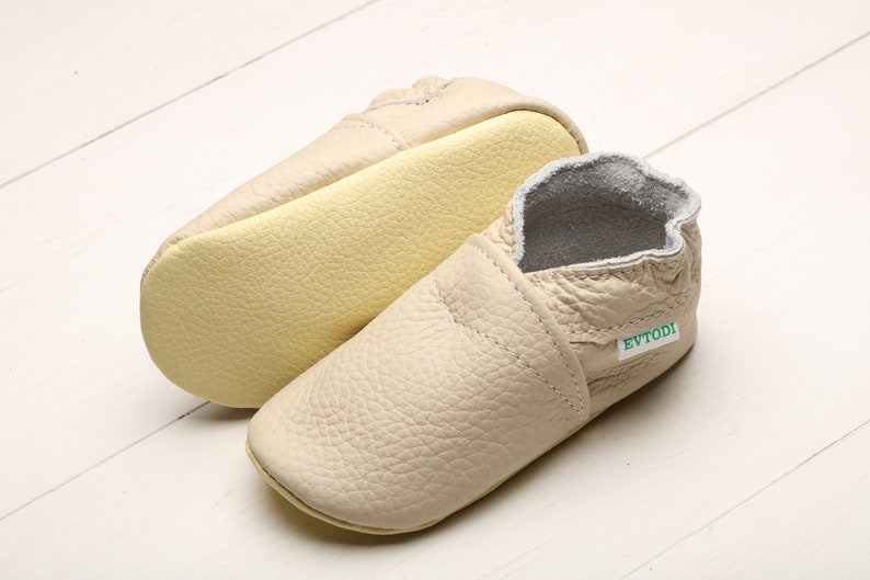 Ivory Baby Shoes Leather Baby Shoes Toddler Shoes Soft Sole Etsy