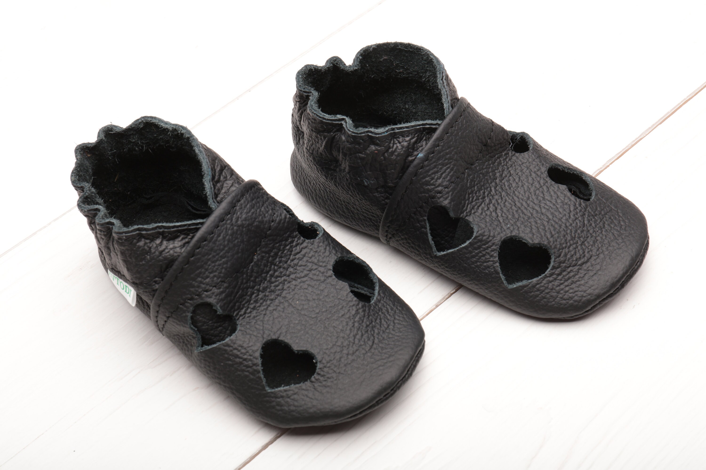 Black Leather Baby Shoes Soft Sole Baby Sandals Newborn Etsy
