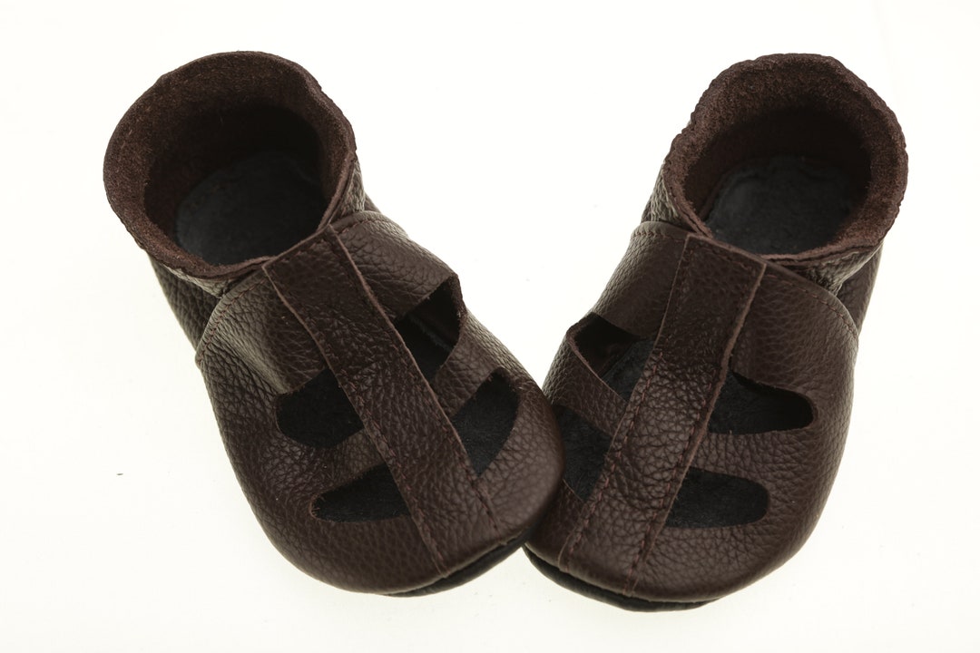 Chocolate/Marrón, Zapatos de bebé de cuero, Zapatos de bebé con