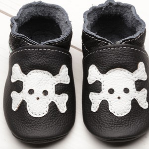 Skull Baby Shoes, Leather Baby Shoes, Soft Sole Toddler/Infant Shoes, Halloween Baby Booties, Baby Moccasins/Slippers, Girls', Boys', Gifts