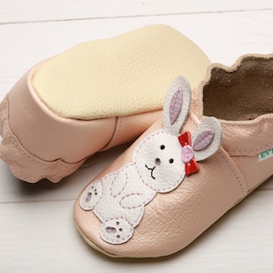 Easter Baby Shoes, Rabbit Shoes, Bunny Shoes Baby, Leather Baby Shoes ...