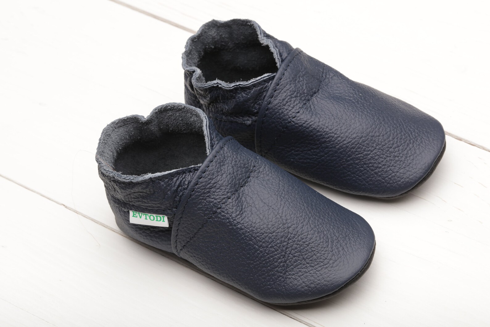 Soft PU Leather Dark Blue Baby Shoes main image 1