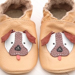 Tan Leather Baby Shoes, Soft Sole Baby Shoes, Toddler Moccasins/Slippers, Boys, Girls, Infant Shoes, Unisex Dog Gift, Dog Baby Shower,Evtodi
