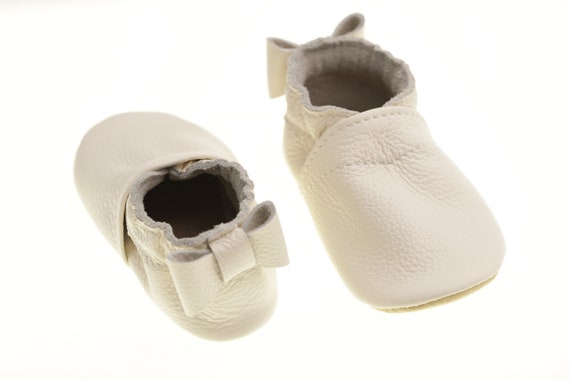 White Leather Baby Shoes