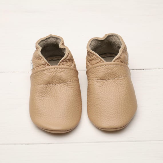 Zapatos de bebé color canela, zapatos de bebé de cuero, zapatos de