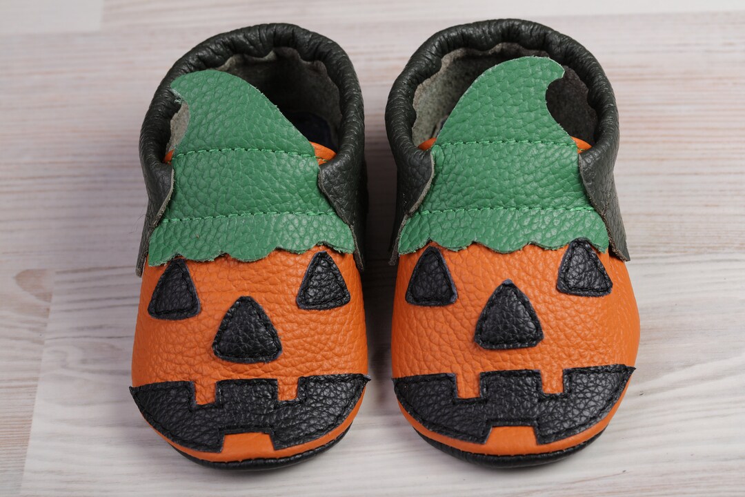 Pumpkin/jack O Lantern, Baby Shoes, Halloween Baby Shoes, Baby ...
