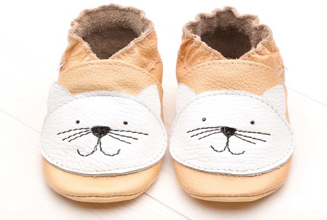 Tan Baby Shoes, Leather Baby Shoes, Soft Sole Toddler Shoes, Infant ...