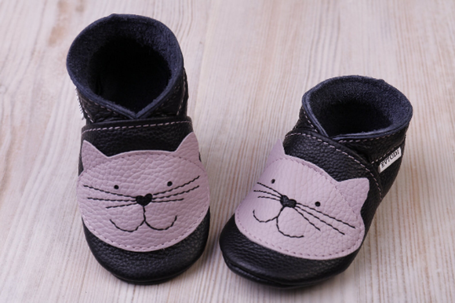 Black Leather Baby Shoes, Soft Sole Baby Shoes, Baby Moccasins, Girls ...