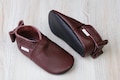 Burgundy / Dark cherry, Soft Sole Leather Baby Shoes, Walker Baby, Toddler / Infant Shoes, Newborn Slippers/ Booties, Bow product logo