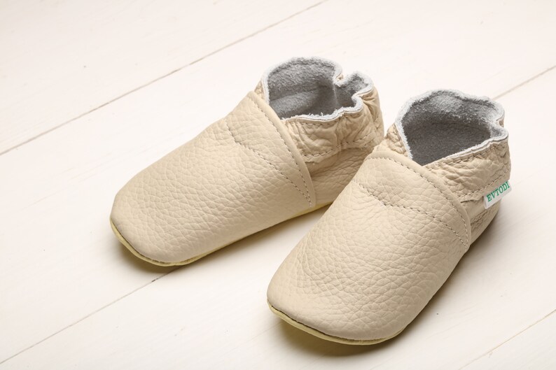 Ivory Baby Shoes Leather Baby Shoes Toddler Shoes Soft Sole - Etsy